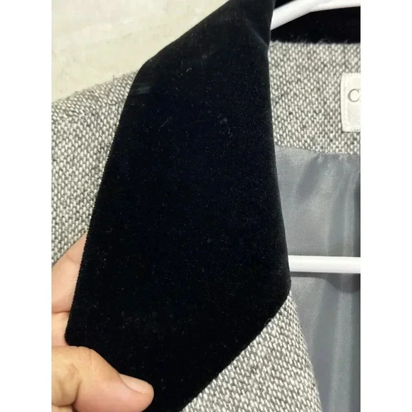 CROSS COUNTRY Vintage Women Gray Wool Blend Blazer Jacket Velvet Trim Office 20T - Picture 6 of 10